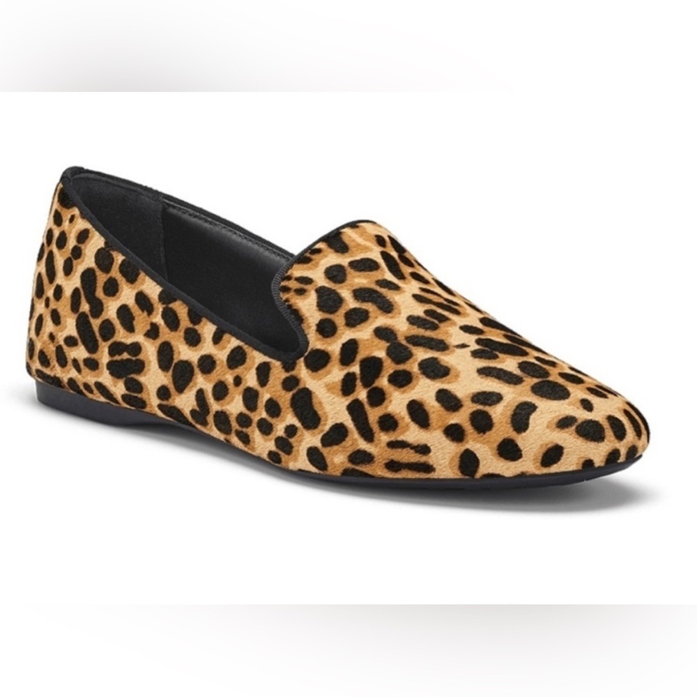 BIRDIES the starling cheetah animal print haircalf loafer flats shoes 7 slip on